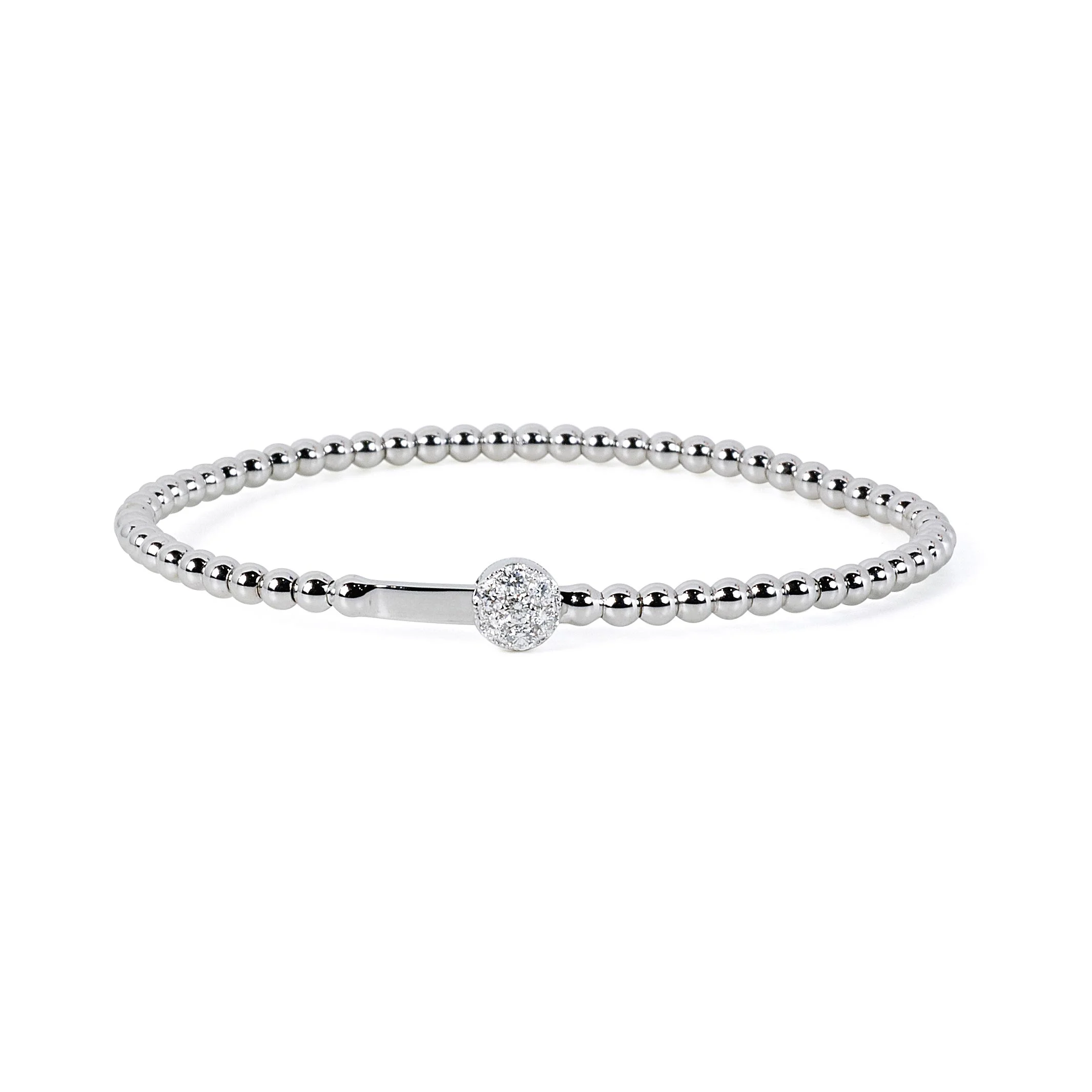 Gold Stretch Bracelet with Sliding Diamond Center