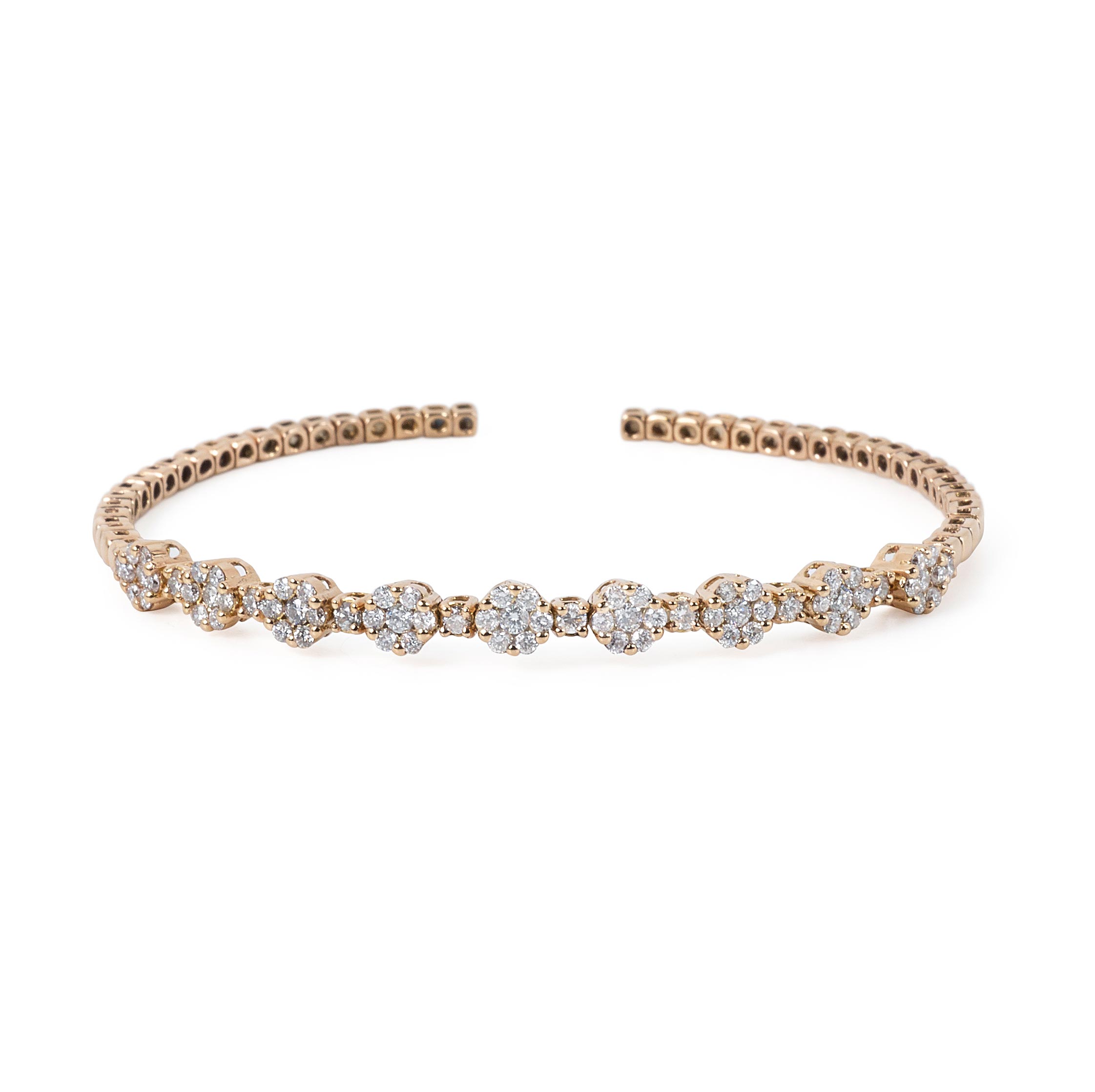 Rose Gold Cuff with Diamond Clusters