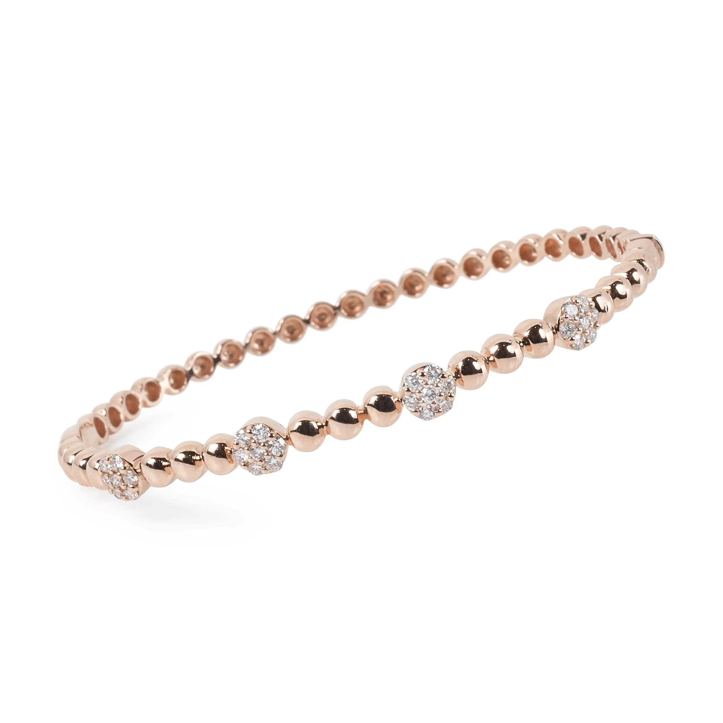 Rose Gold and Diamond Cluster Bangle