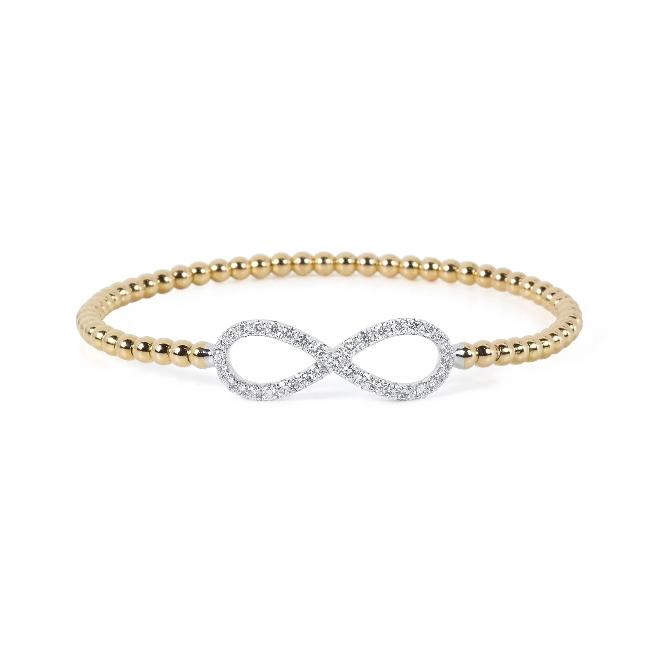Gold Stretch Bracelet with Diamond Infinity Design