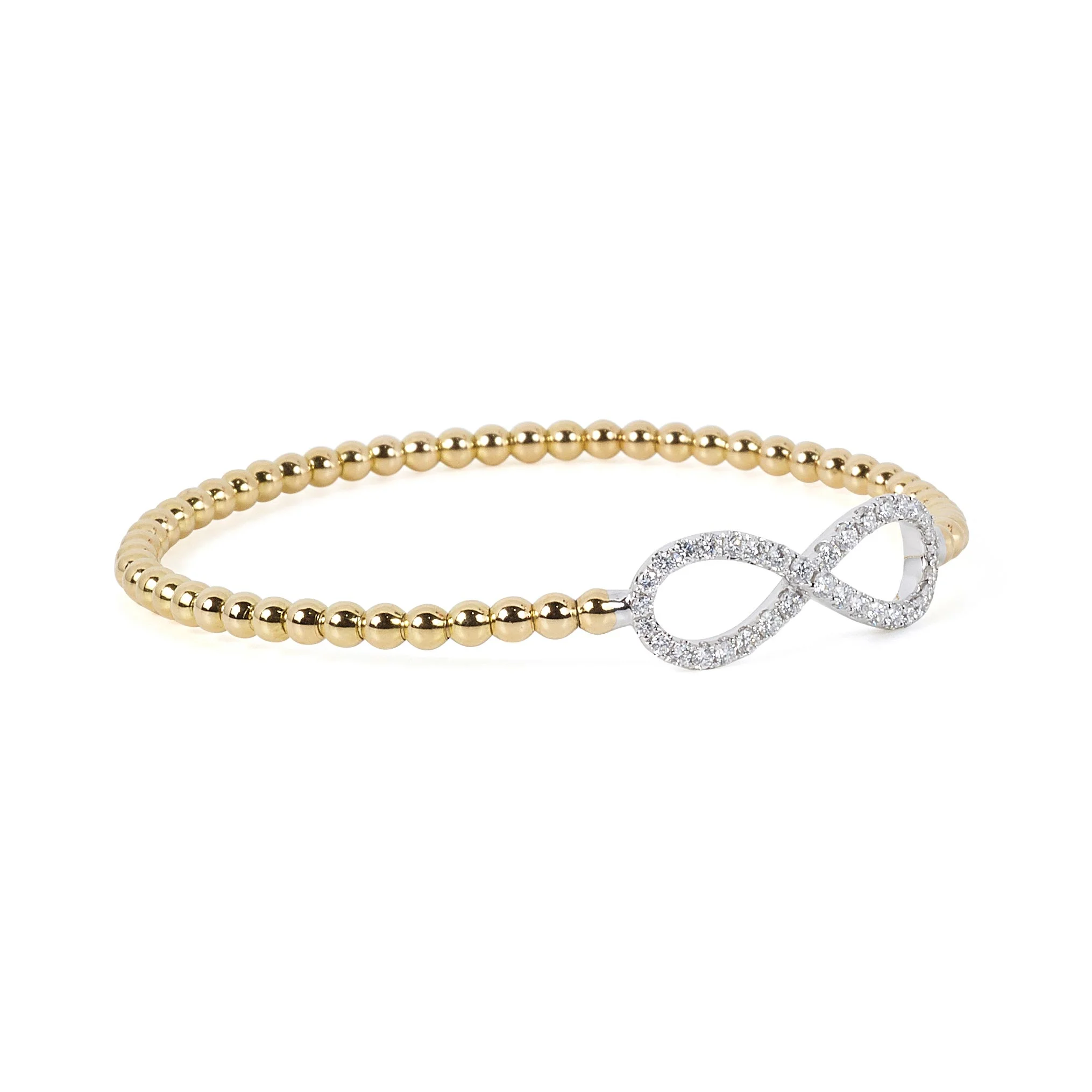 Gold Stretch Bracelet with Diamond Infinity Design