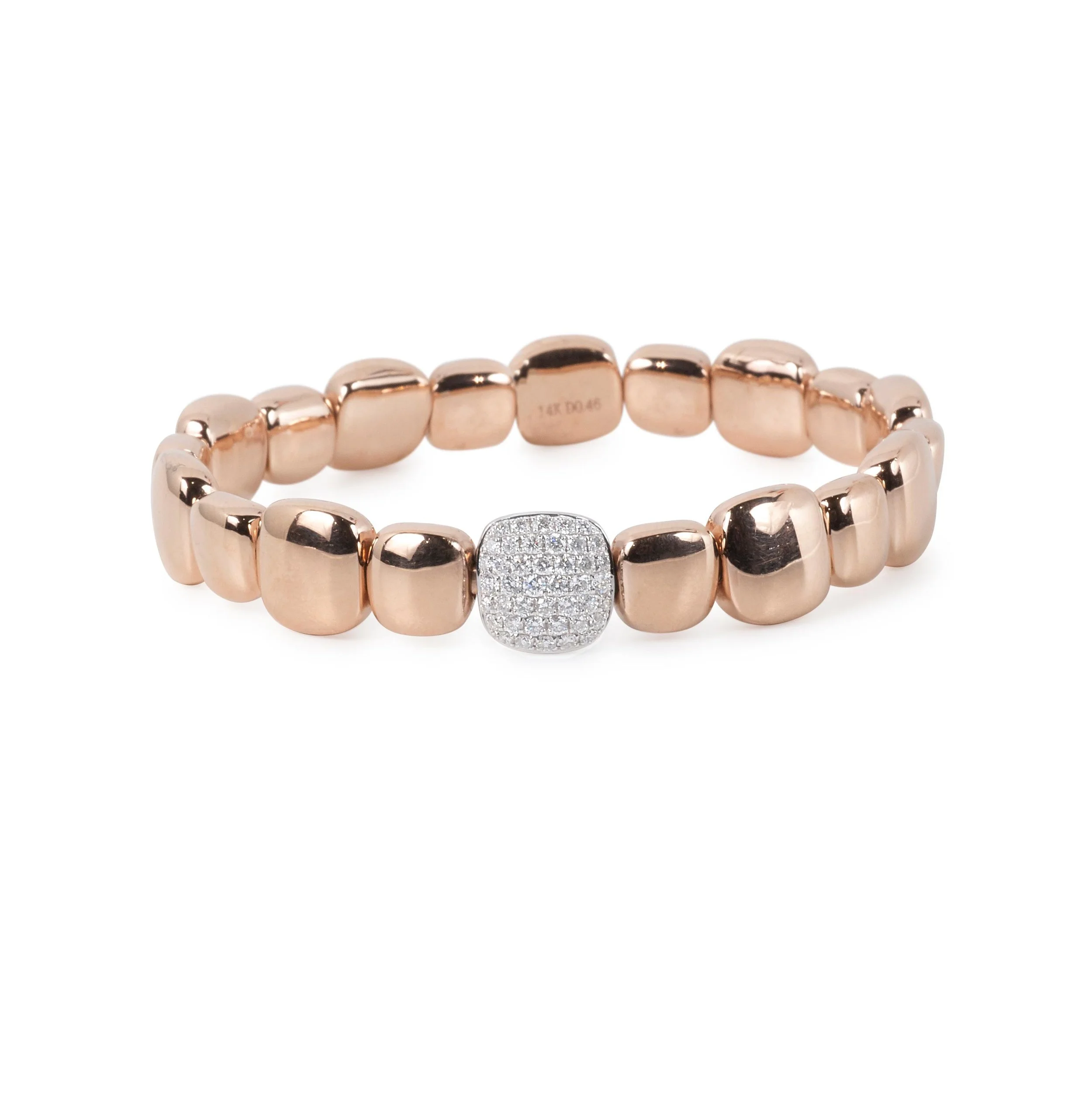 Rose Gold and Pavé Diamond Stretch Bracelet