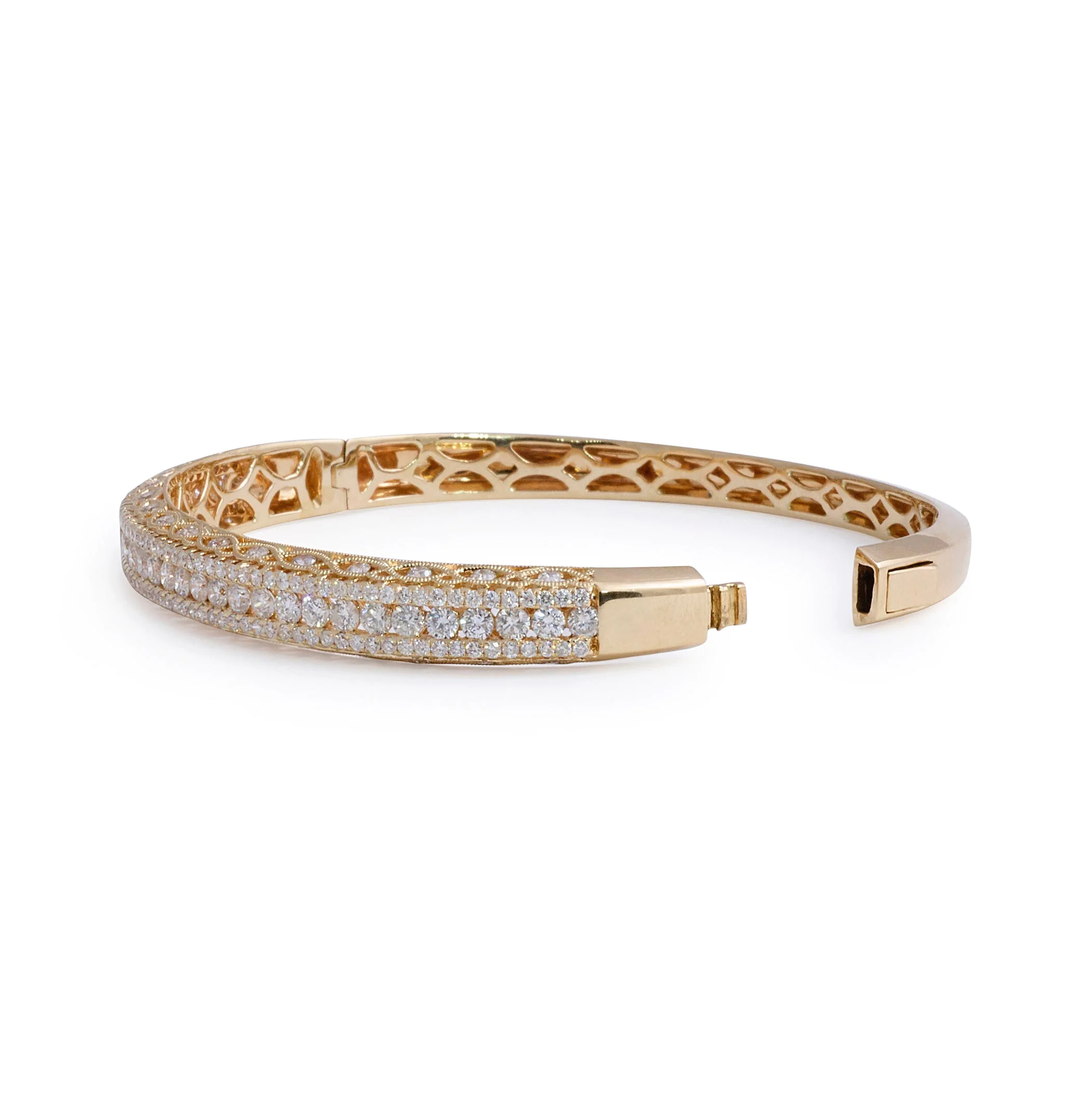 Ornate Gold and Diamond Bangle