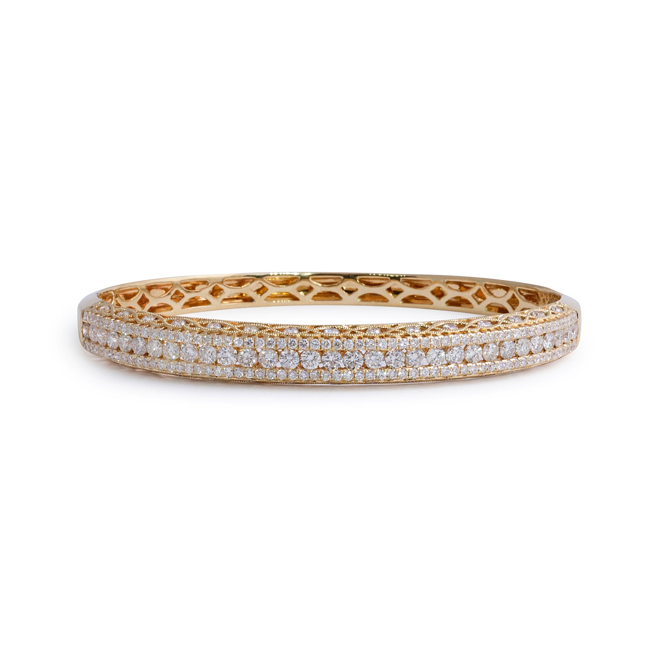 Ornate Gold and Diamond Bangle
