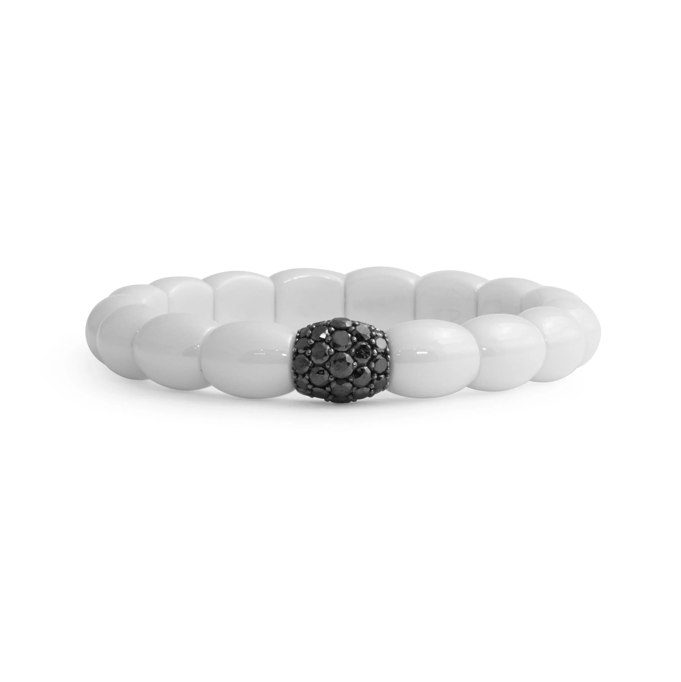 White Ceramic and Diamond Bracelet