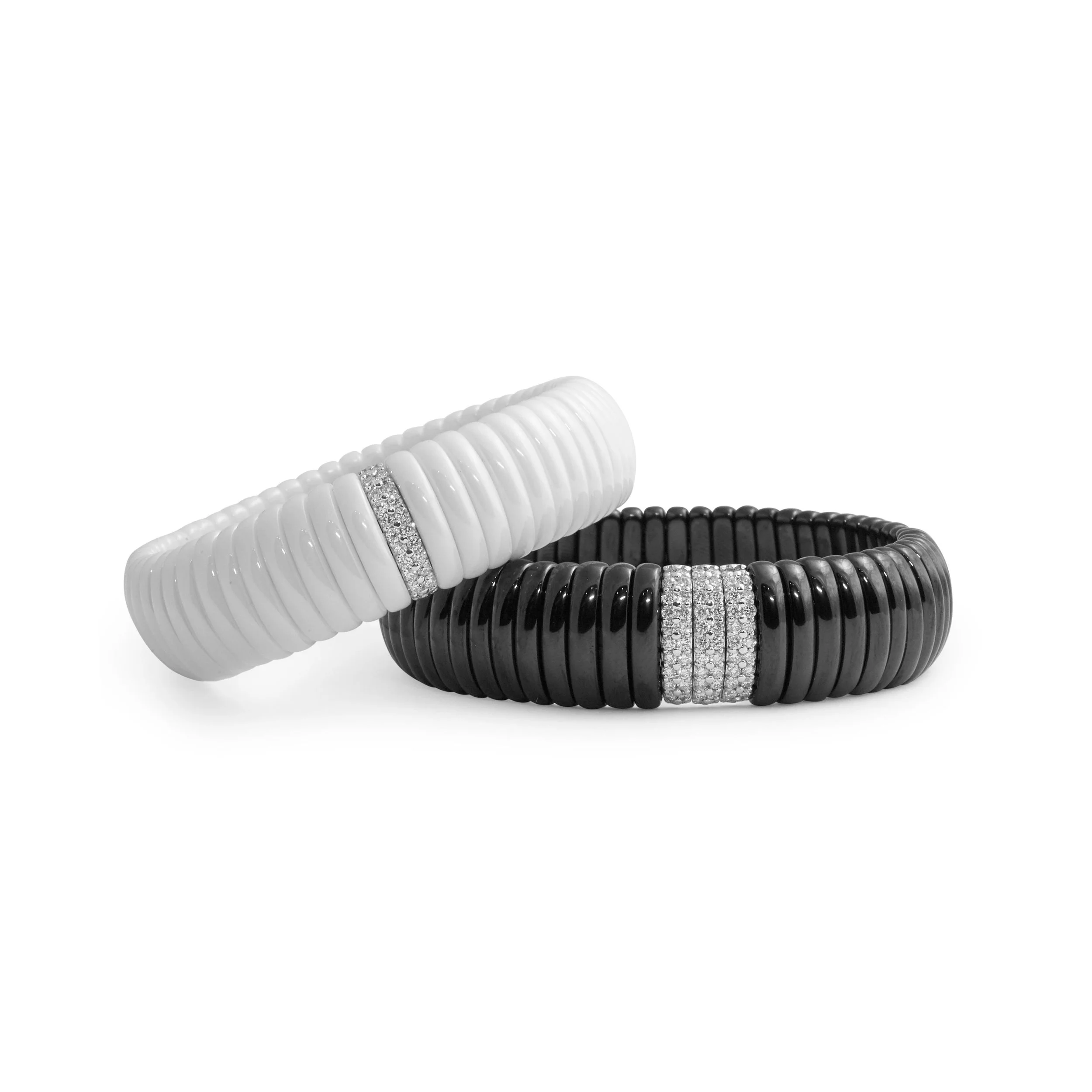 White Ceramic and Diamond Bracelet