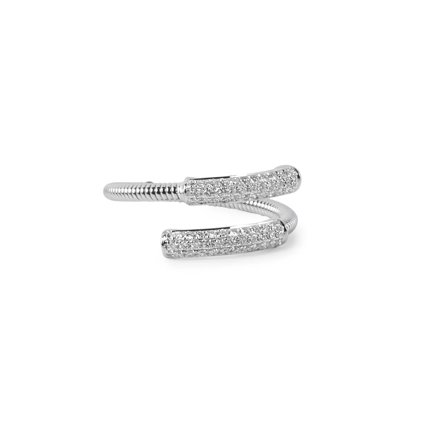 Pavé Diamond and Wired Gold Ring
