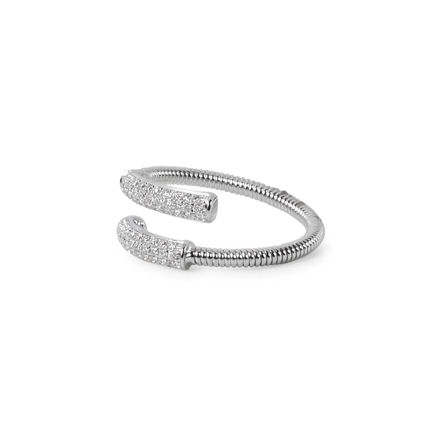 Pavé Diamond and Wired Gold Ring