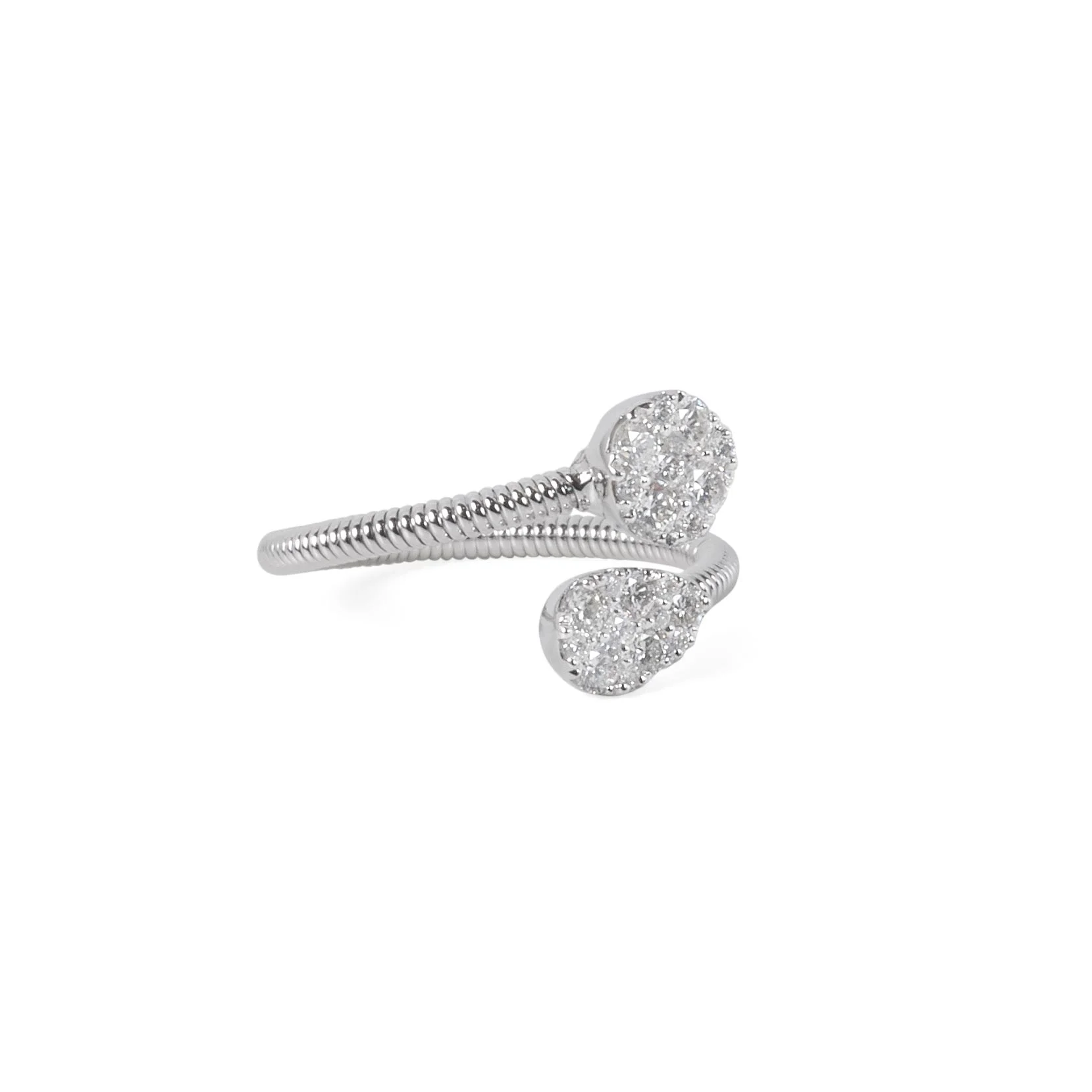 Pave Diamond and Wired Gold Ring