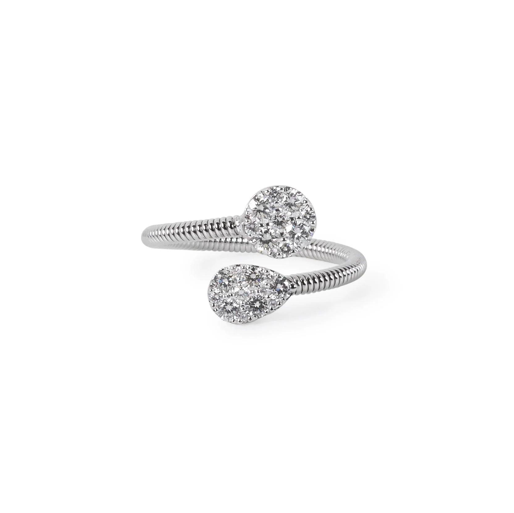 Pave Diamond and Wired Gold Ring