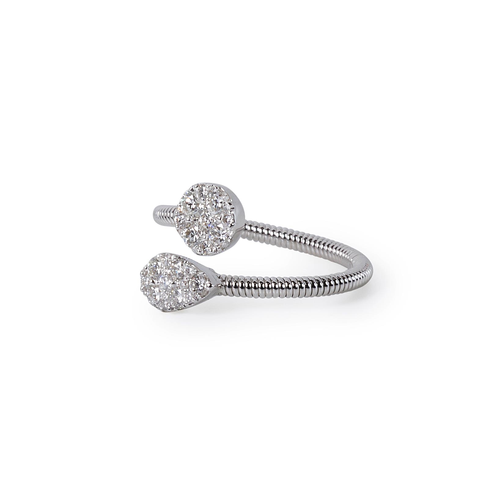Pavé Diamond and Wired Gold Ring