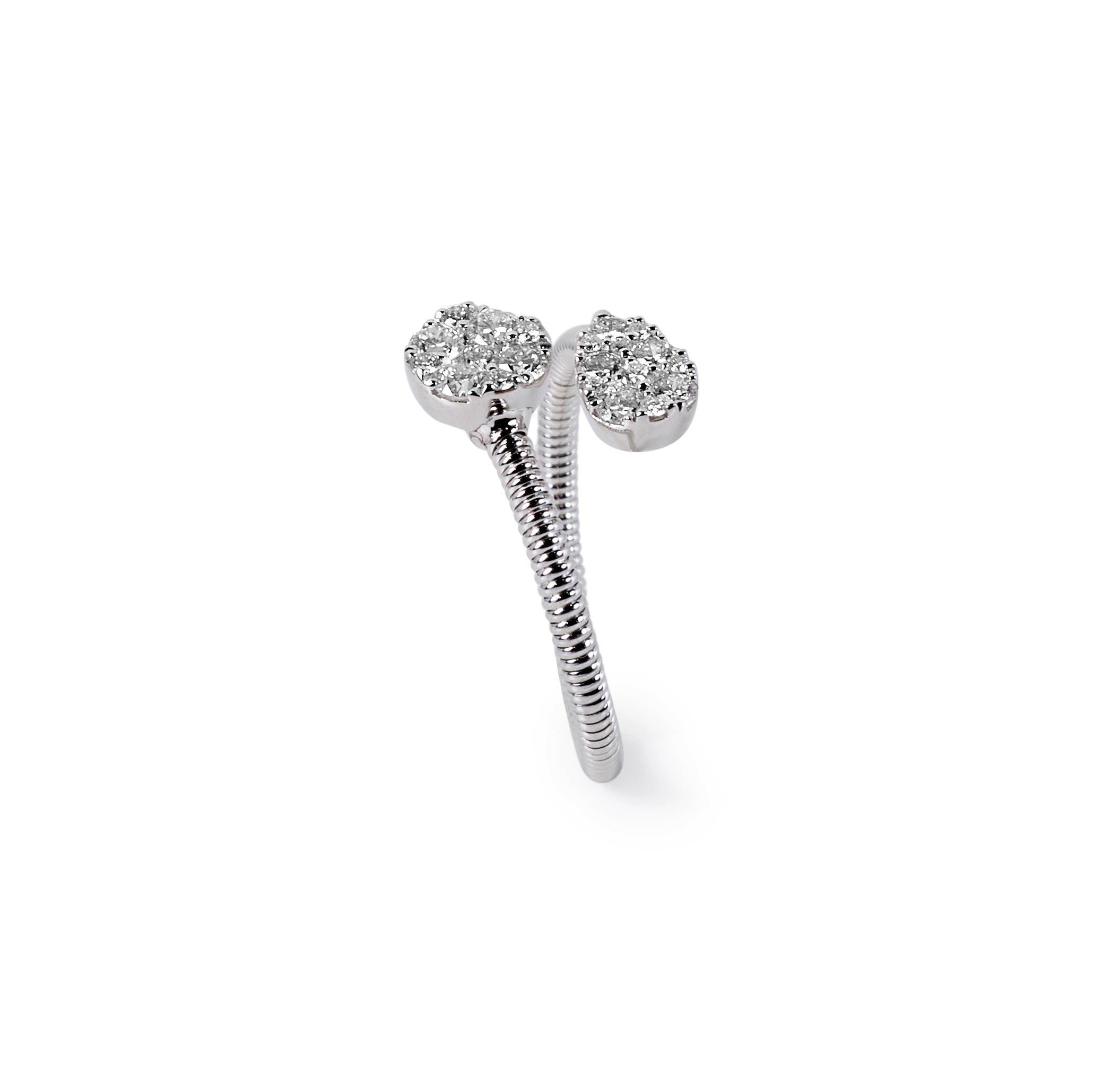 Pavé Diamond and Wired Gold Ring