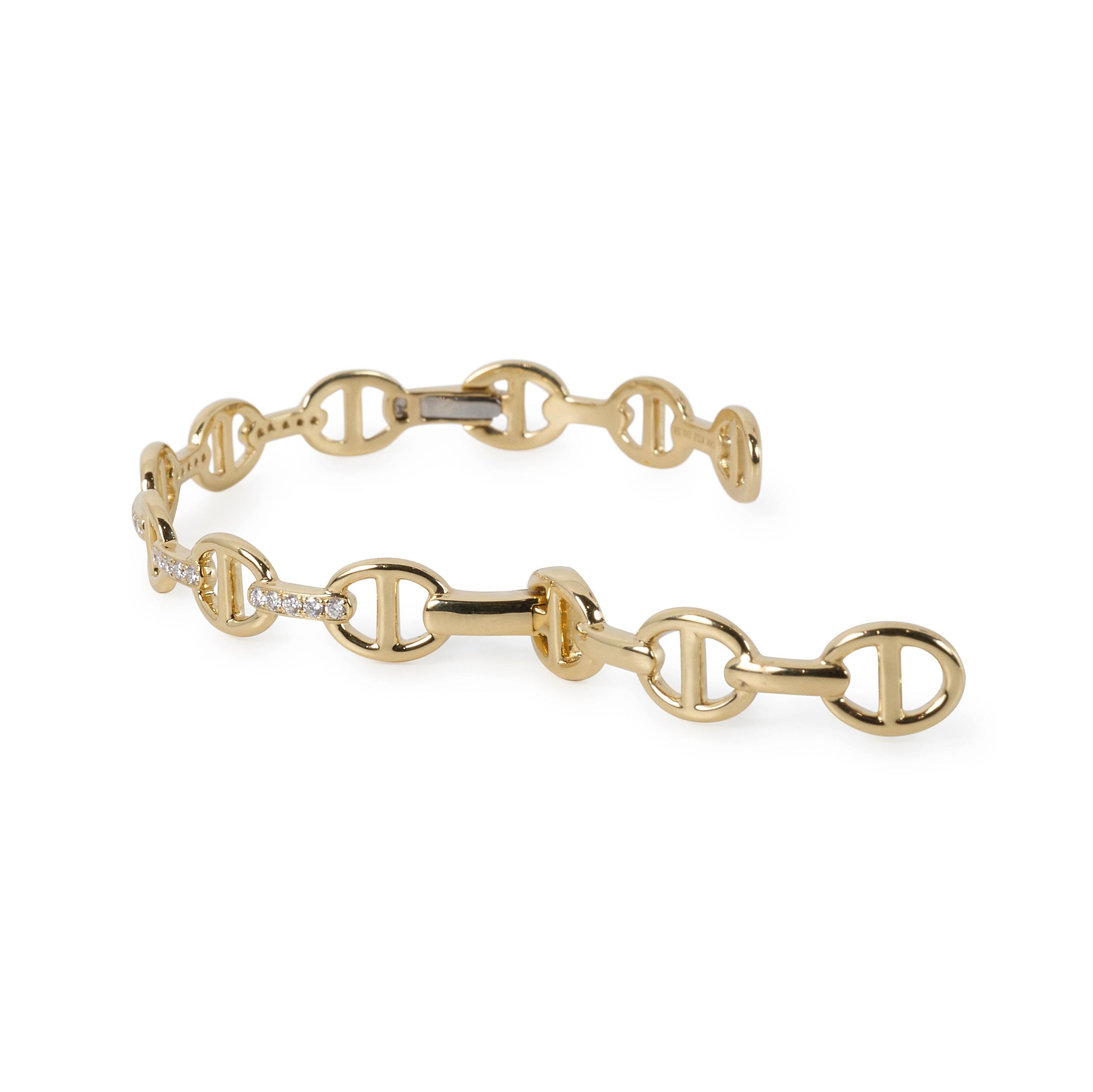 Gold Link Cuff with Diamonds