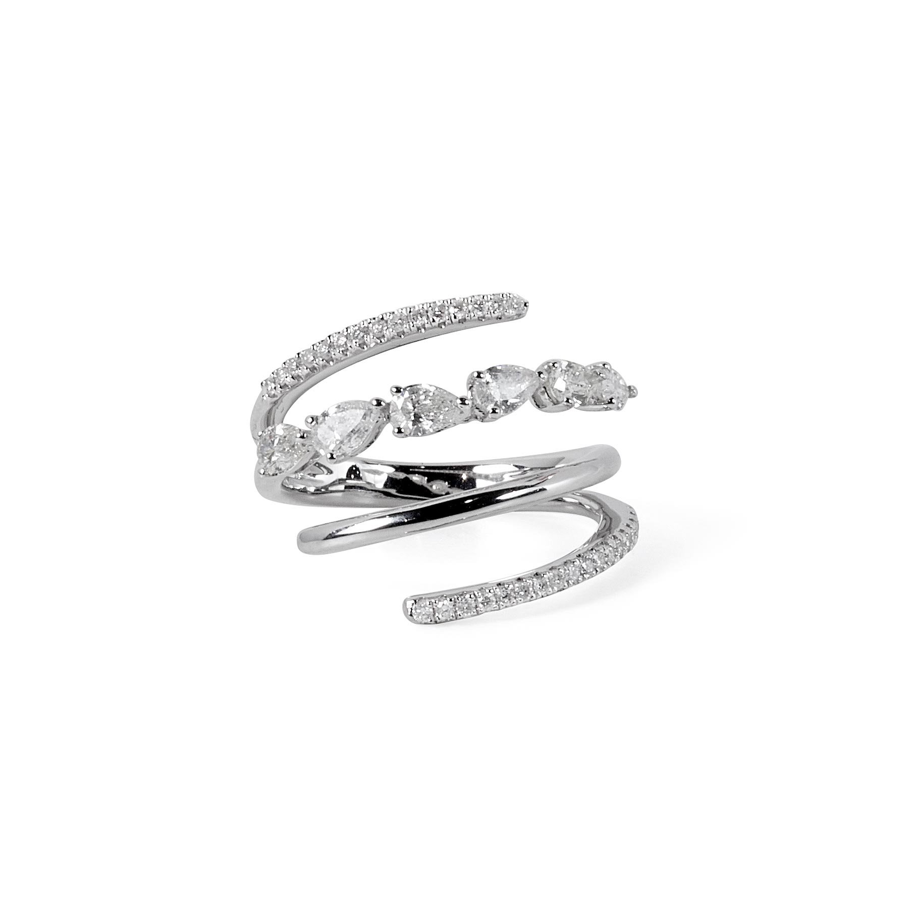 Diamond Swirl Stack Ring