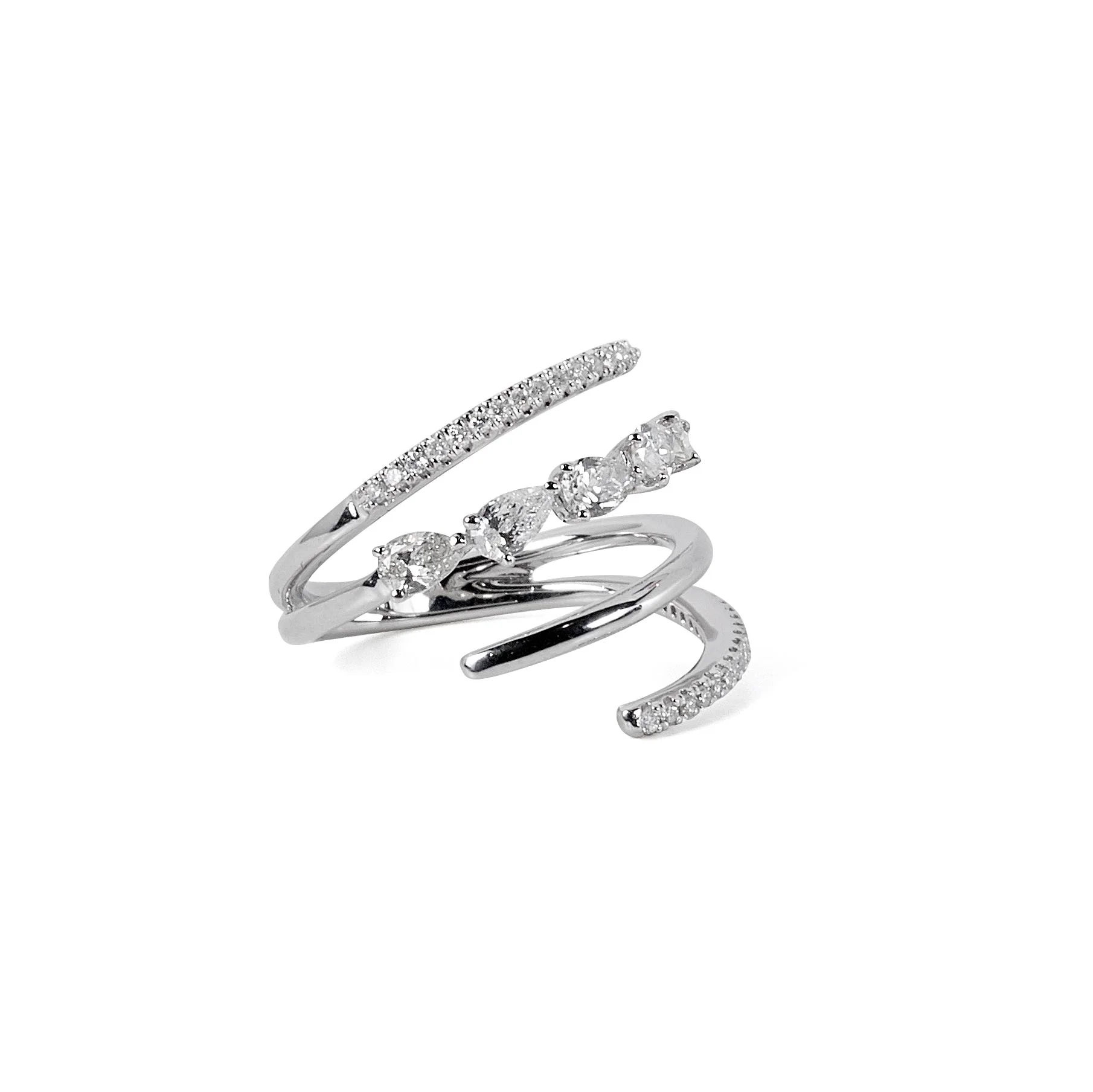 Diamond Swirl Stack Ring