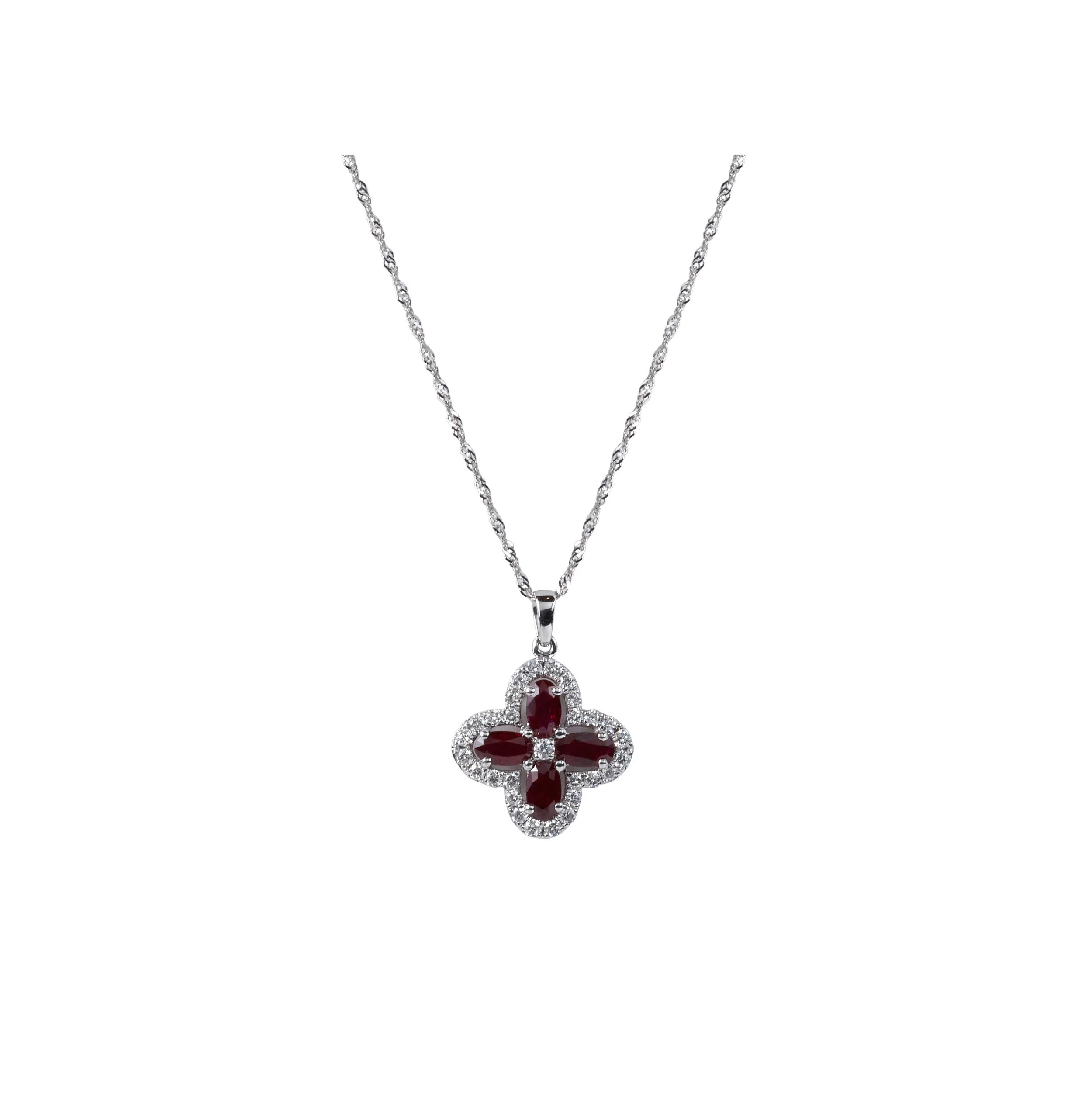 Diamond Four-Leaf Clover Pendant