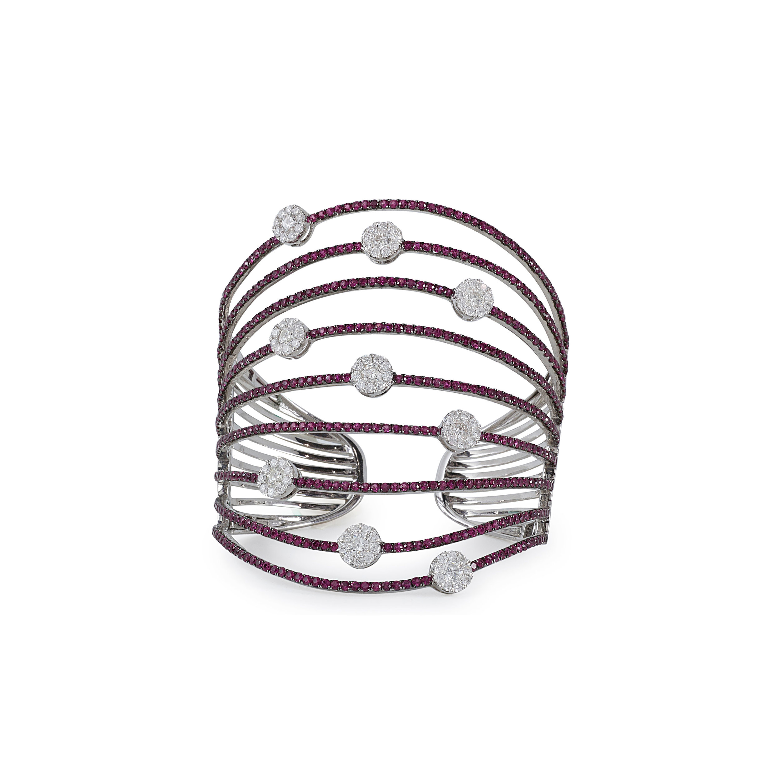 Ruby and Diamond Cuff Bracelet