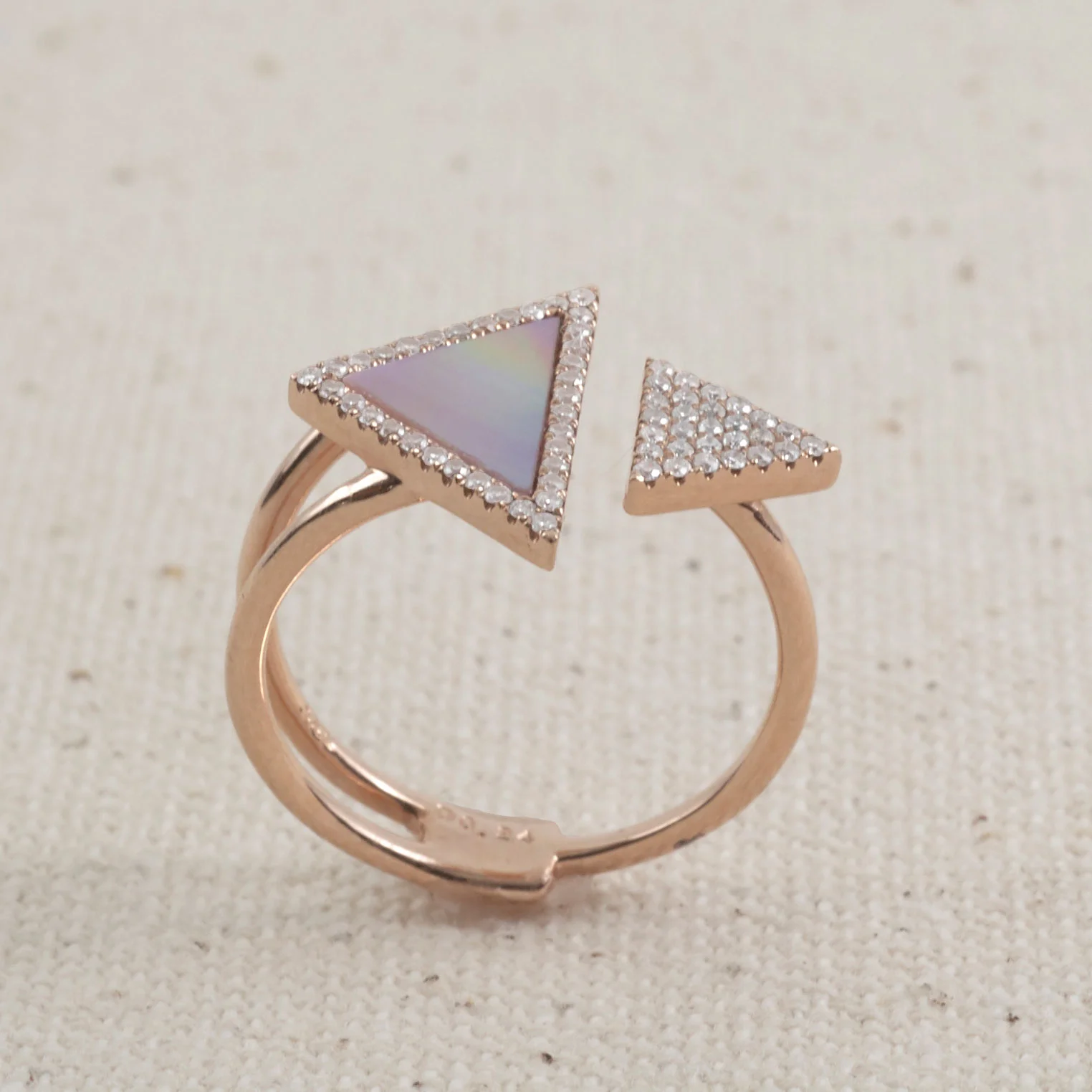 Diamond and Iridescent Stone Ring