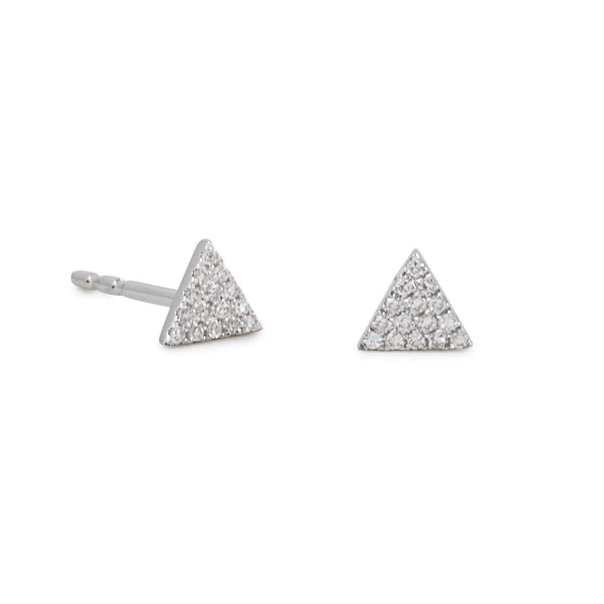 Pavé Diamond Triangle Shape Earrings