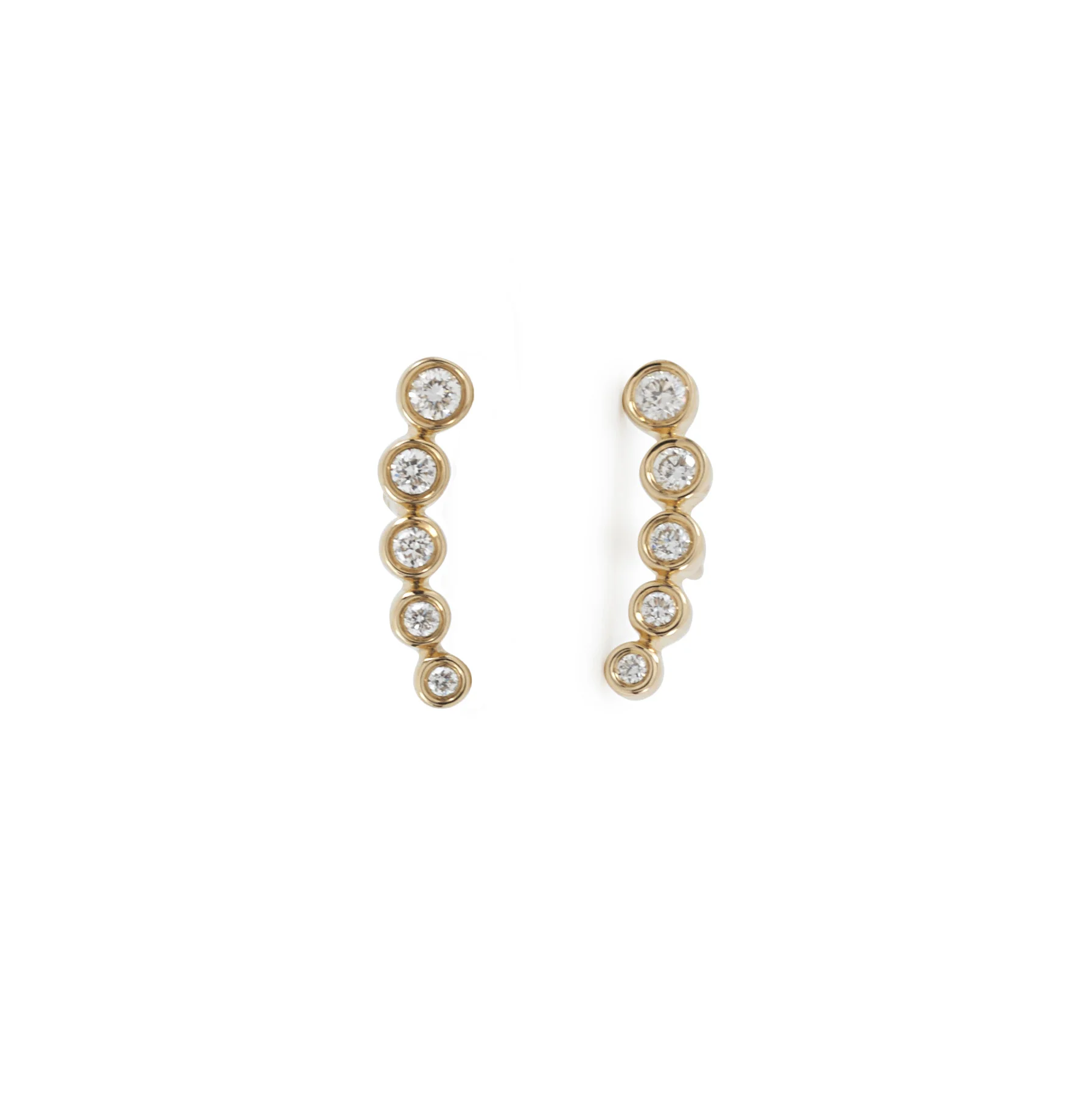 Bezel-set Diamond Climber Earrings