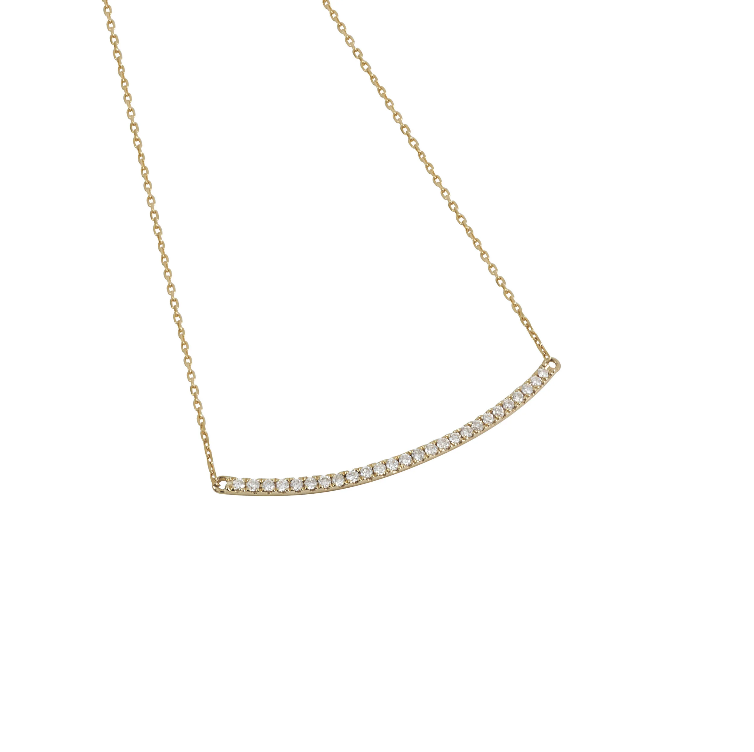 Curved Diamond Bar Pendant