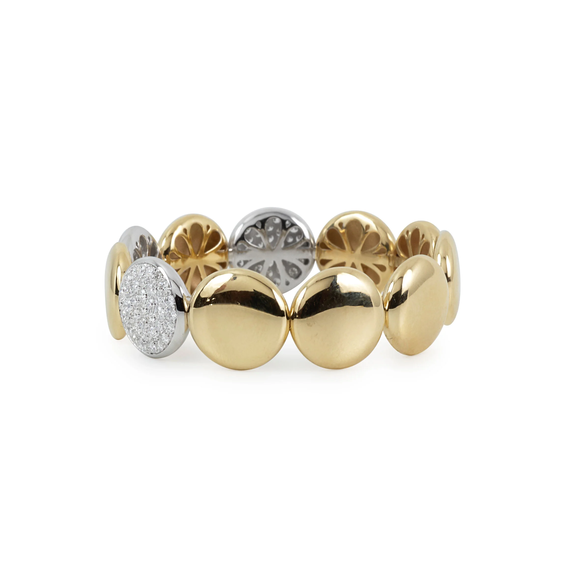 Gold and Diamond Circles Cuff