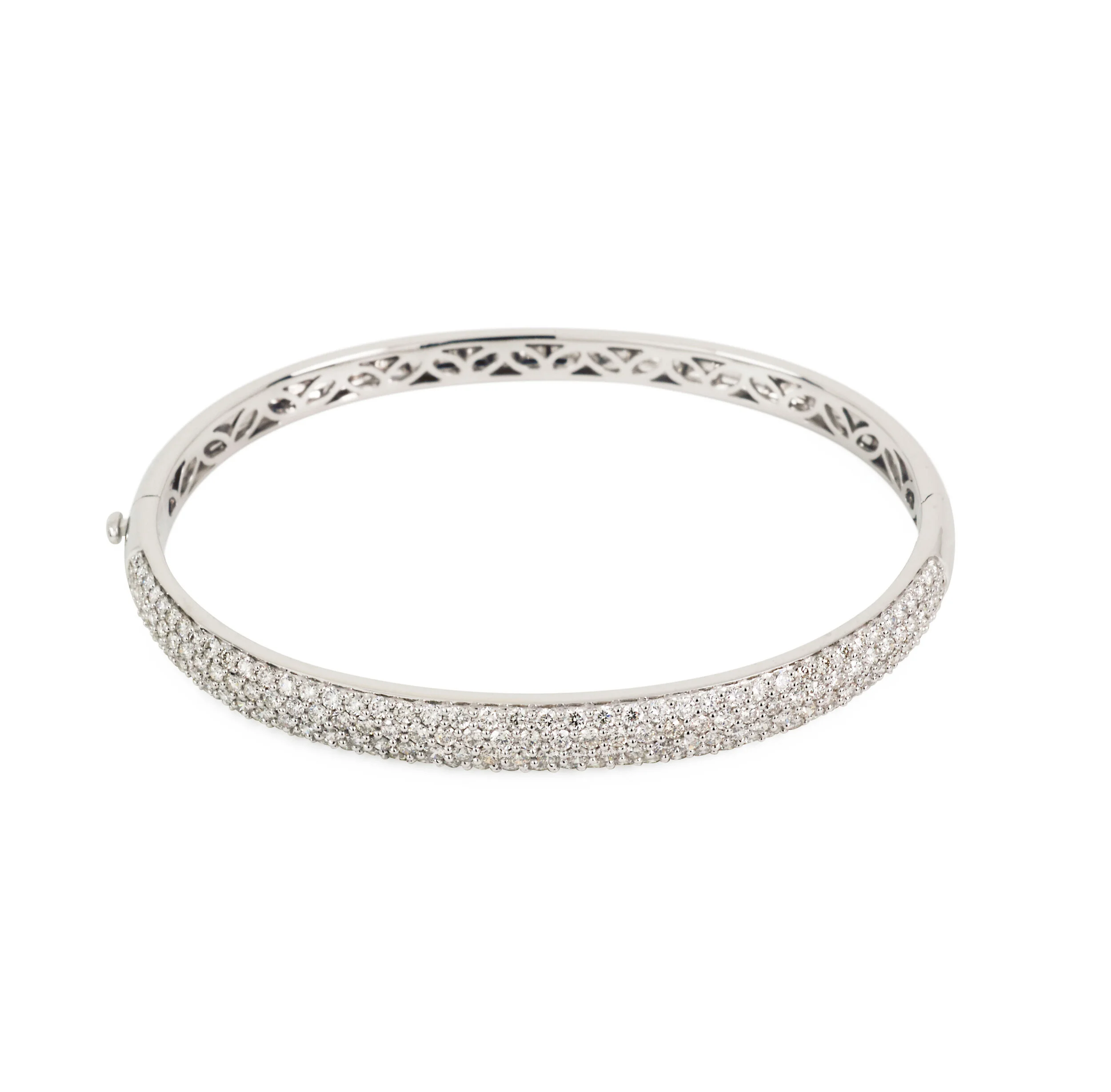 Four Row Pave Diamond Bangle