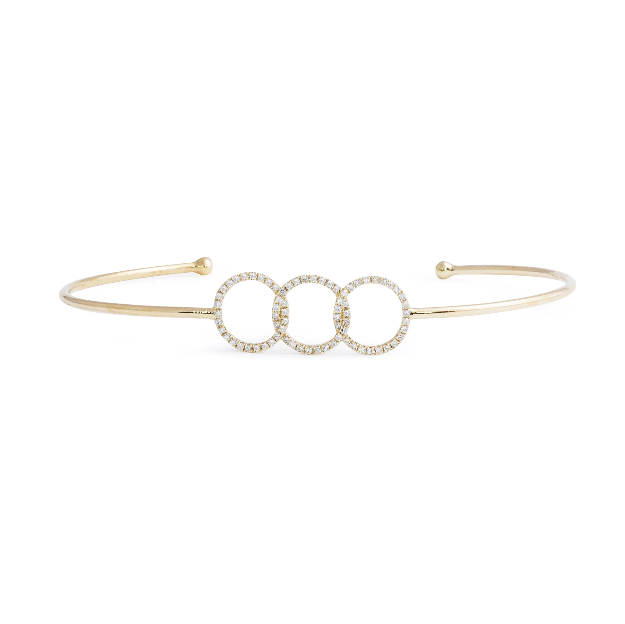 Thin Cuff Bracelet with Interlocking Circles