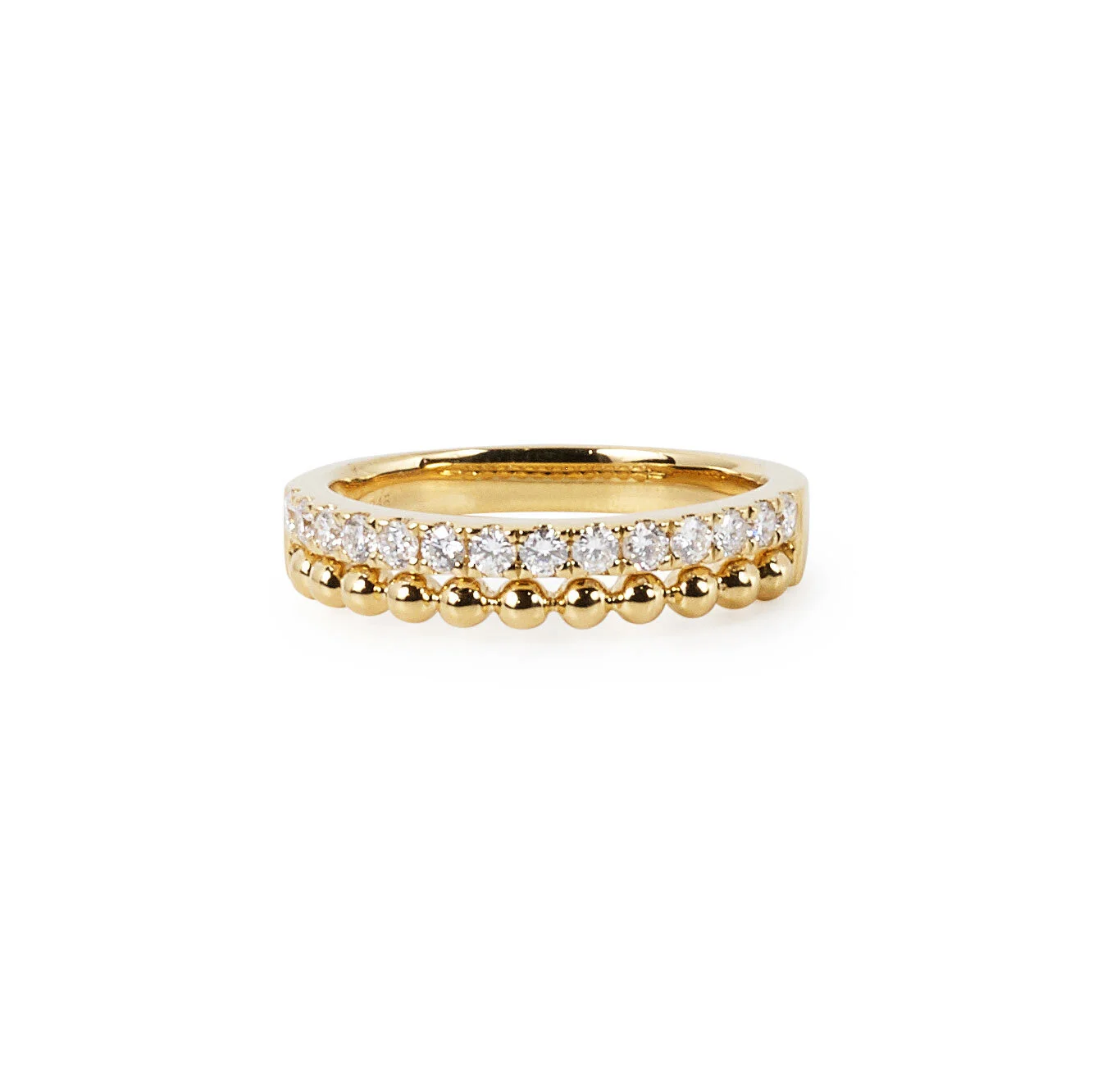 Yellow Gold and Diamond Stack Ring