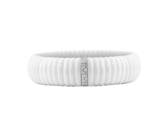 White Ceramic and Diamond Bracelet