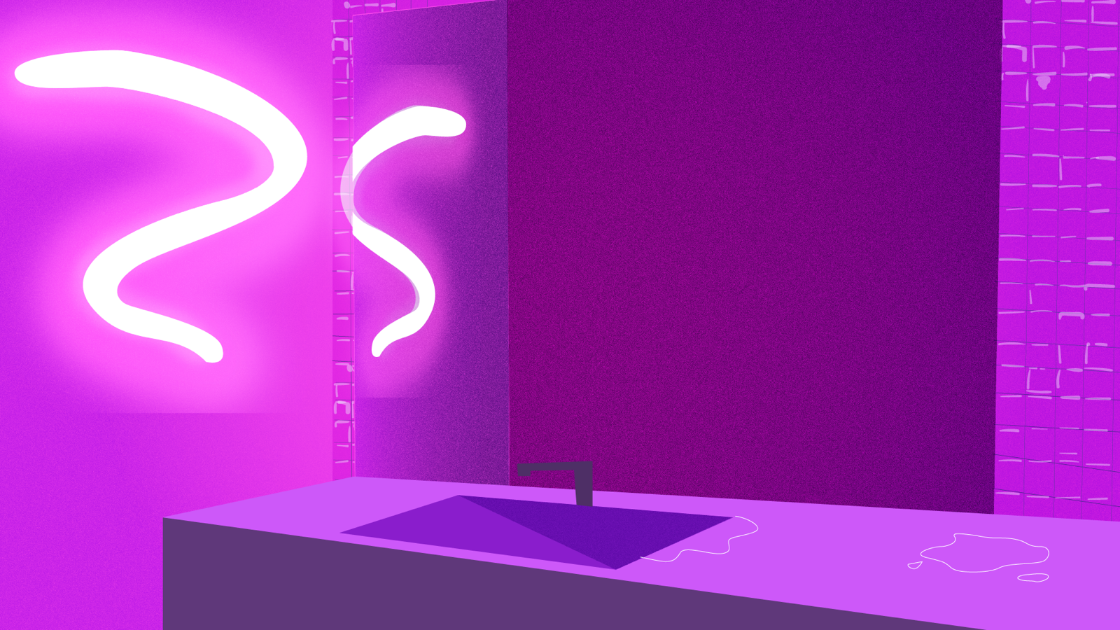 Neon Bathroom