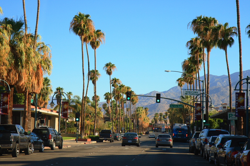 Palm Canyon Drive in Downtown Palm Springs Photo Credit: Patrick Peister, October 2010
