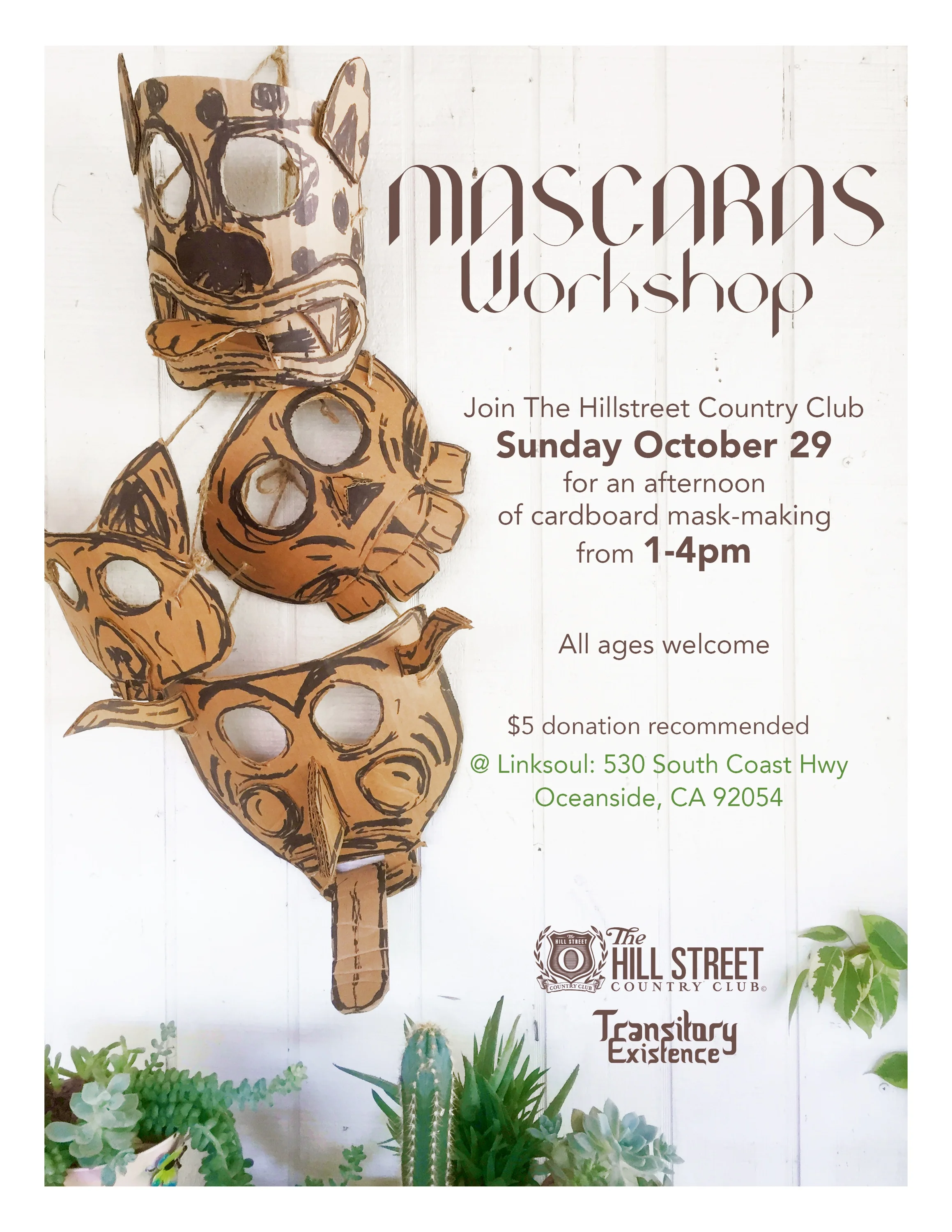 mascaras workshop flyer