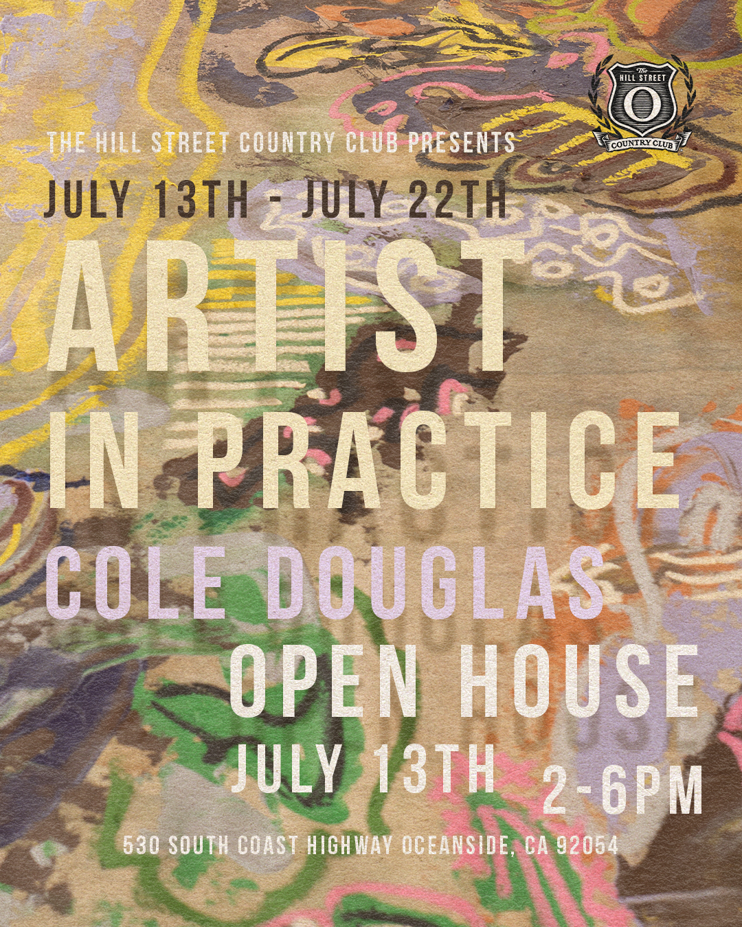artist in practice cole douglas july 2024 flyer