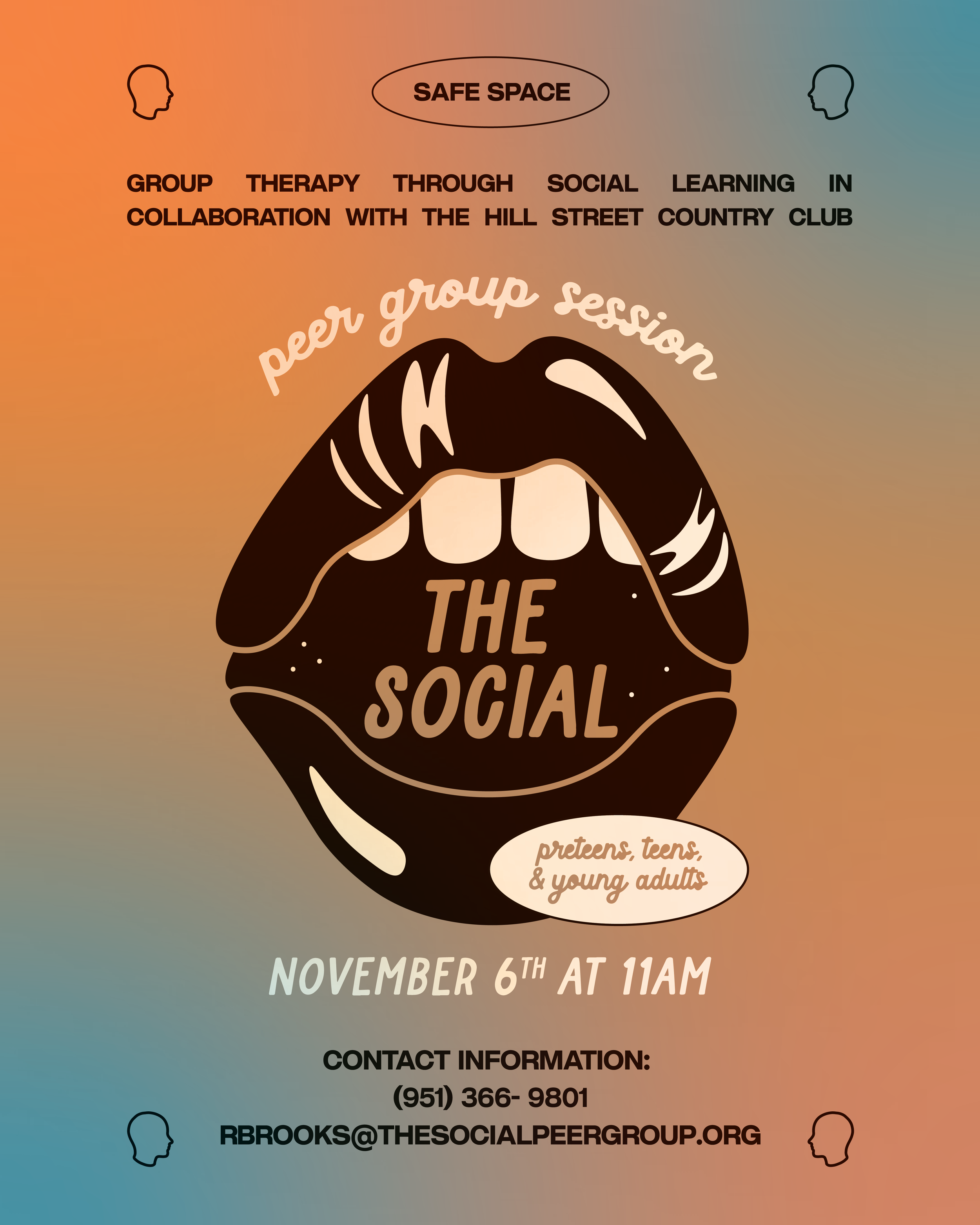 the social peer group session with lba ronnie brooks flyer