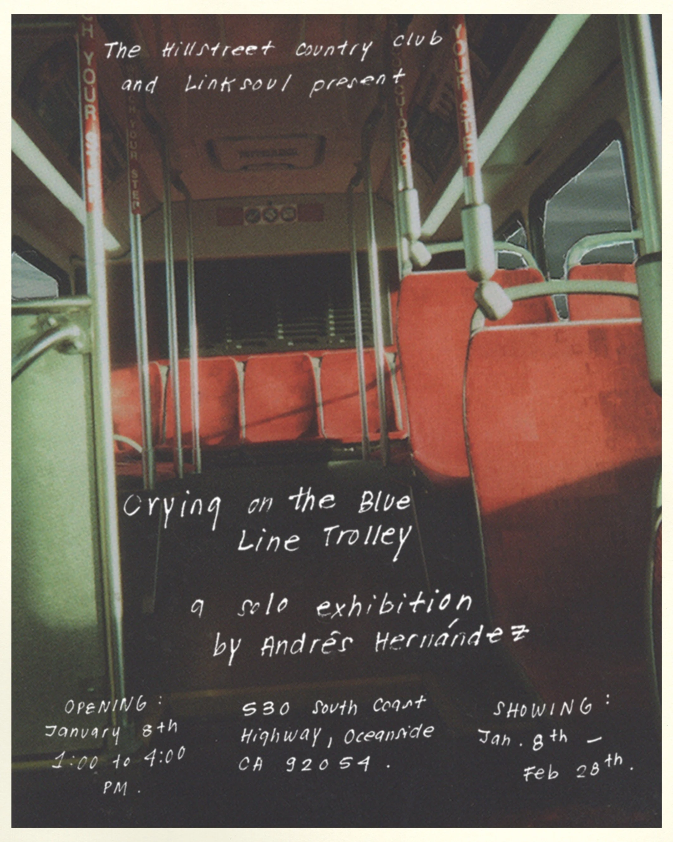 andres hernandez crying on the blue line trolley flyer
