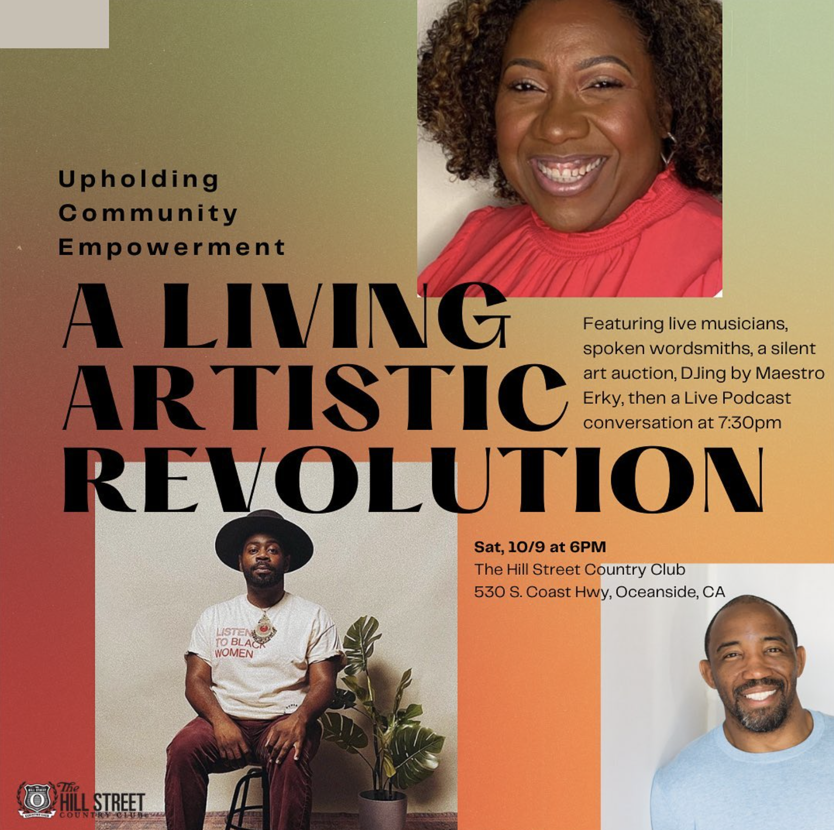 a living artistic revolution community fundraiser flyer