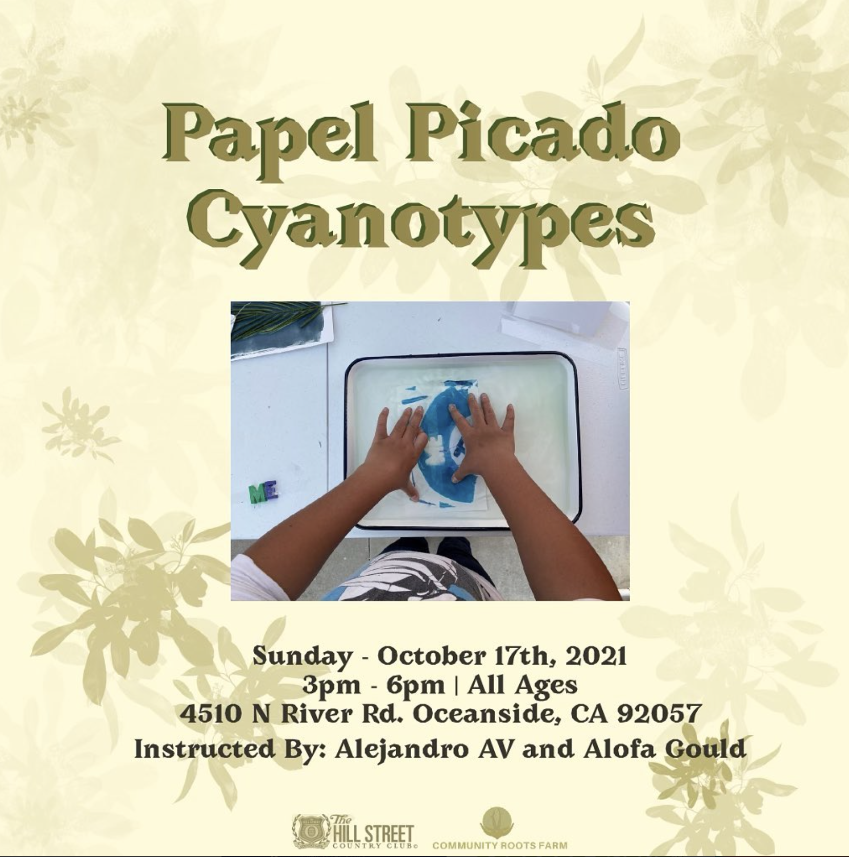 papel picado cyanotypes workshop flyer