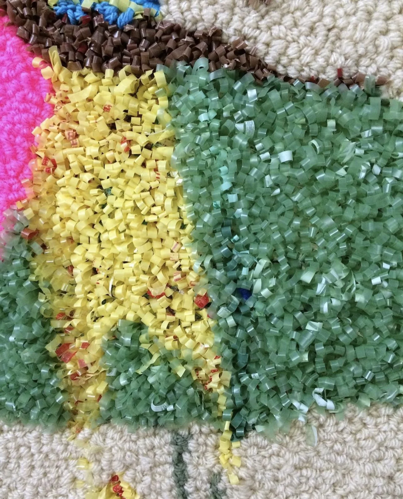 close up of a multicolored piece