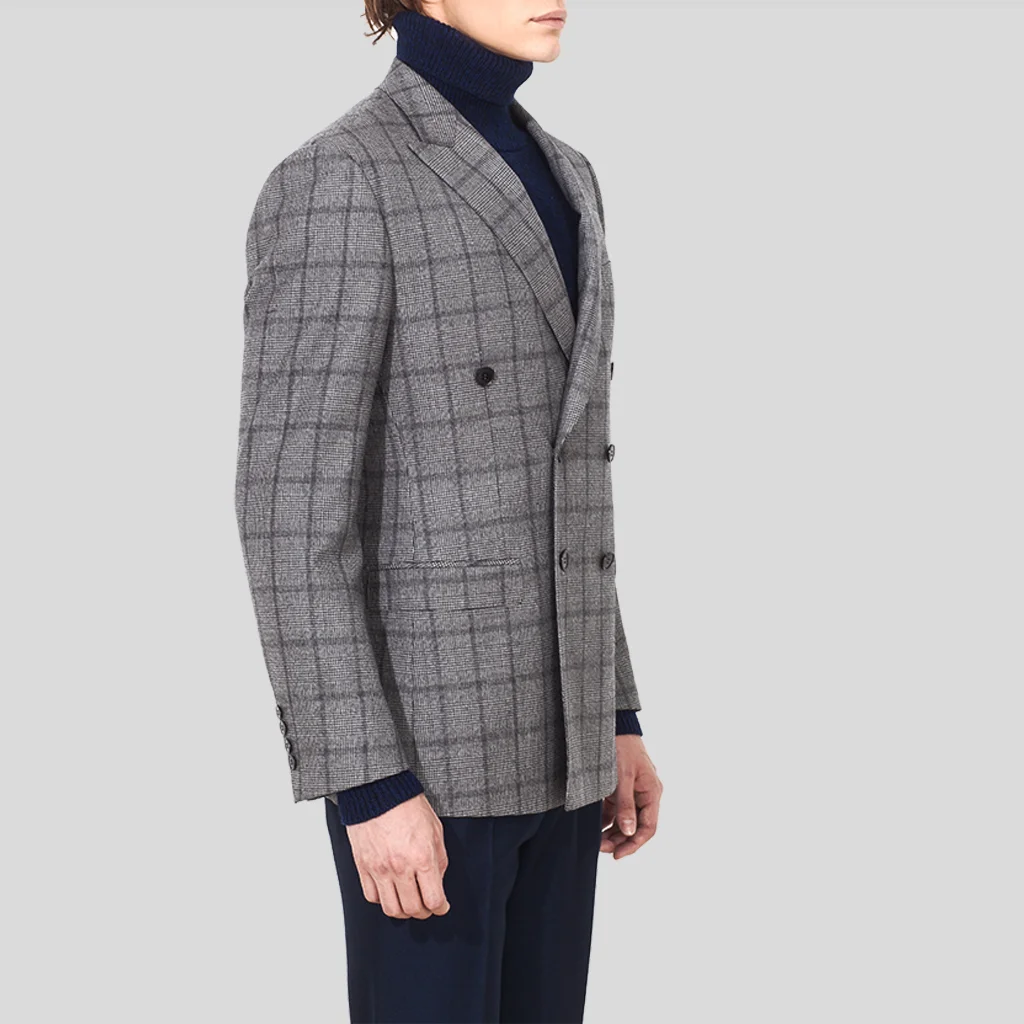 light grey double breasted blazer