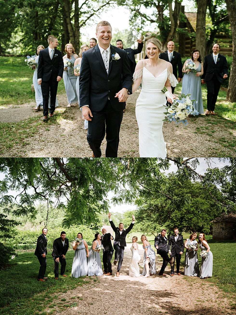  Southern wedding party elated for the bride and grooms big day at Locust Grove in Louisville Kentucky. spring wedding dress bridesmaids groomsmen Locust Grove Louisville photographer Kentucky wedding photography by Lauren outdoor wedding bride and g
