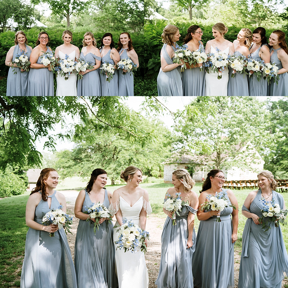  Stunning southern bride surrounded by her best gals at this spring outdoor wedding in Louisville Kentucky at Locust Grove. spring wedding dress bridesmaids Locust Grove Louisville photographer Kentucky wedding photography by Lauren outdoor wedding b