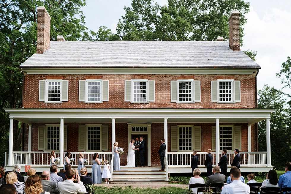  Lovely outdoor wedding ceremony outside the Locust Grove manor house in Louisville Kentucky. spring wedding dress Locust Grove Louisville photographer Kentucky wedding photography by Lauren outdoor wedding ceremony bride and groom black suit manor h
