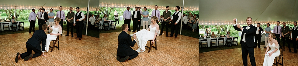  Eager groom removing his brides garter at this outdoor wedding reception in Louisville Kentucky at Locust Grove. spring wedding dress Locust Grove Louisville photographer Kentucky wedding photography by Lauren outdoor wedding reception bride and gro