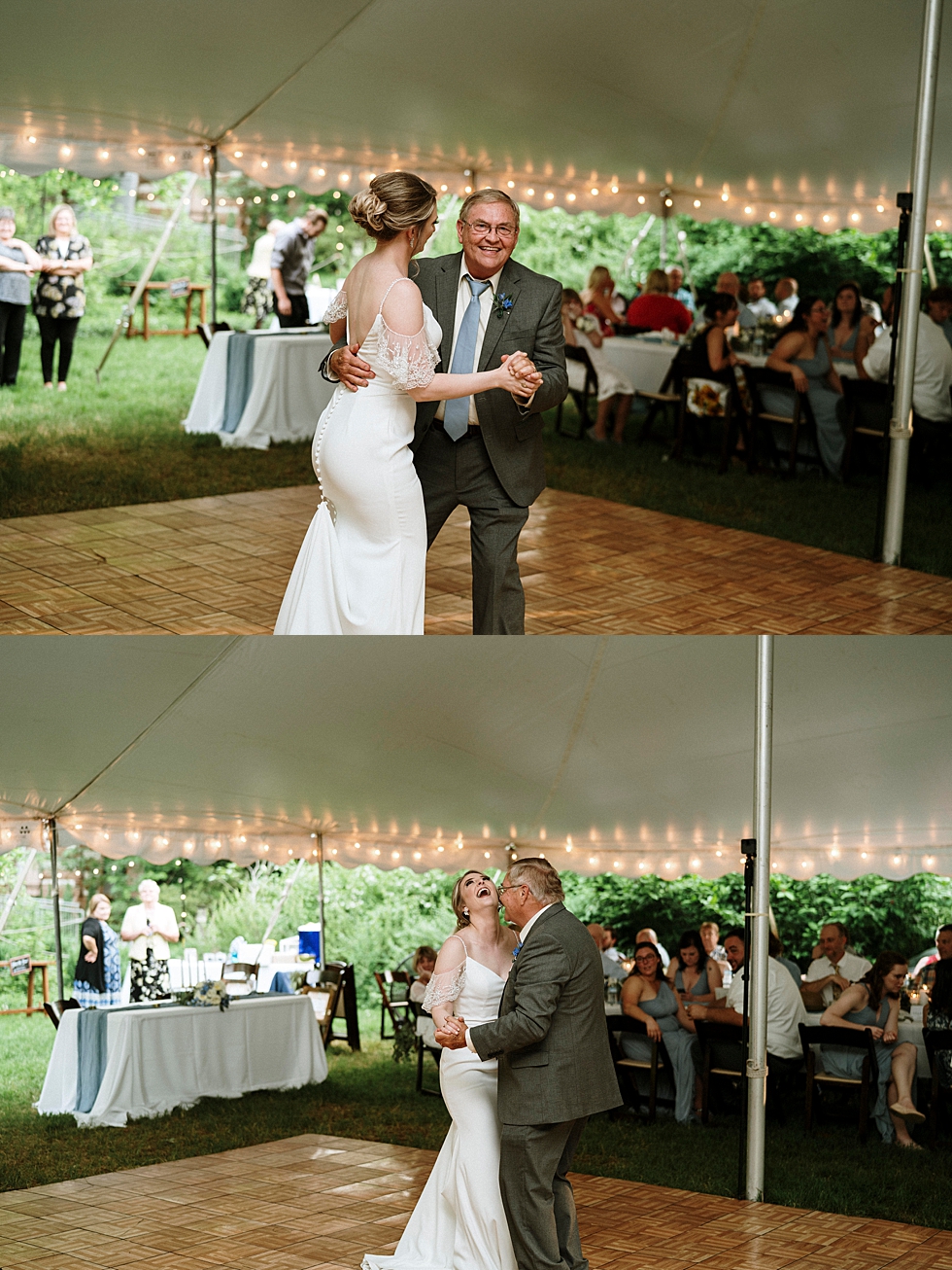  Father of the bride sharing a dance with the bride at this dreamy outdoor wedding reception in Louisville Kentucky at Locust Grove. spring wedding dress Locust Grove Louisville photographer Kentucky wedding photography by Lauren outdoor wedding rece