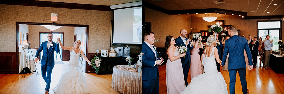  Elated bride and groom moments after they said ‘I Do’ at their reception in Louisville Kentucky. Huber’s orchard and winery spring wedding Louisville Kentucky wedding photography by Lauren outdoor wedding ceremony bride and groom wedding reception #