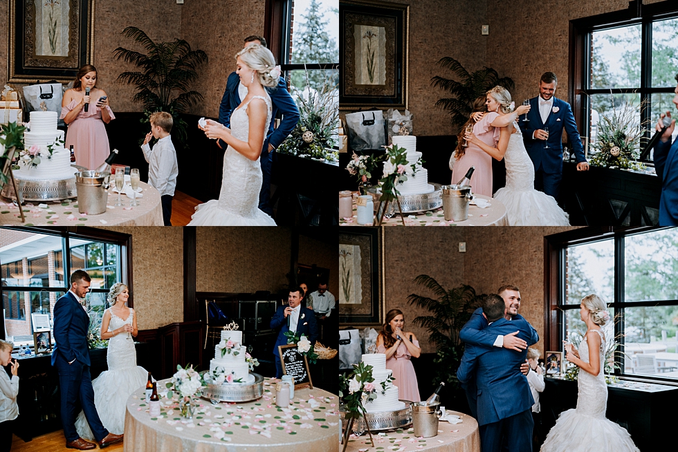  Maid of honor and the best man speeches at this southern spring wedding in Louisville Kentucky. Huber’s orchard and winery spring wedding Louisville Kentucky wedding photography by Lauren outdoor wedding ceremony best man maid of honor #weddingphoto