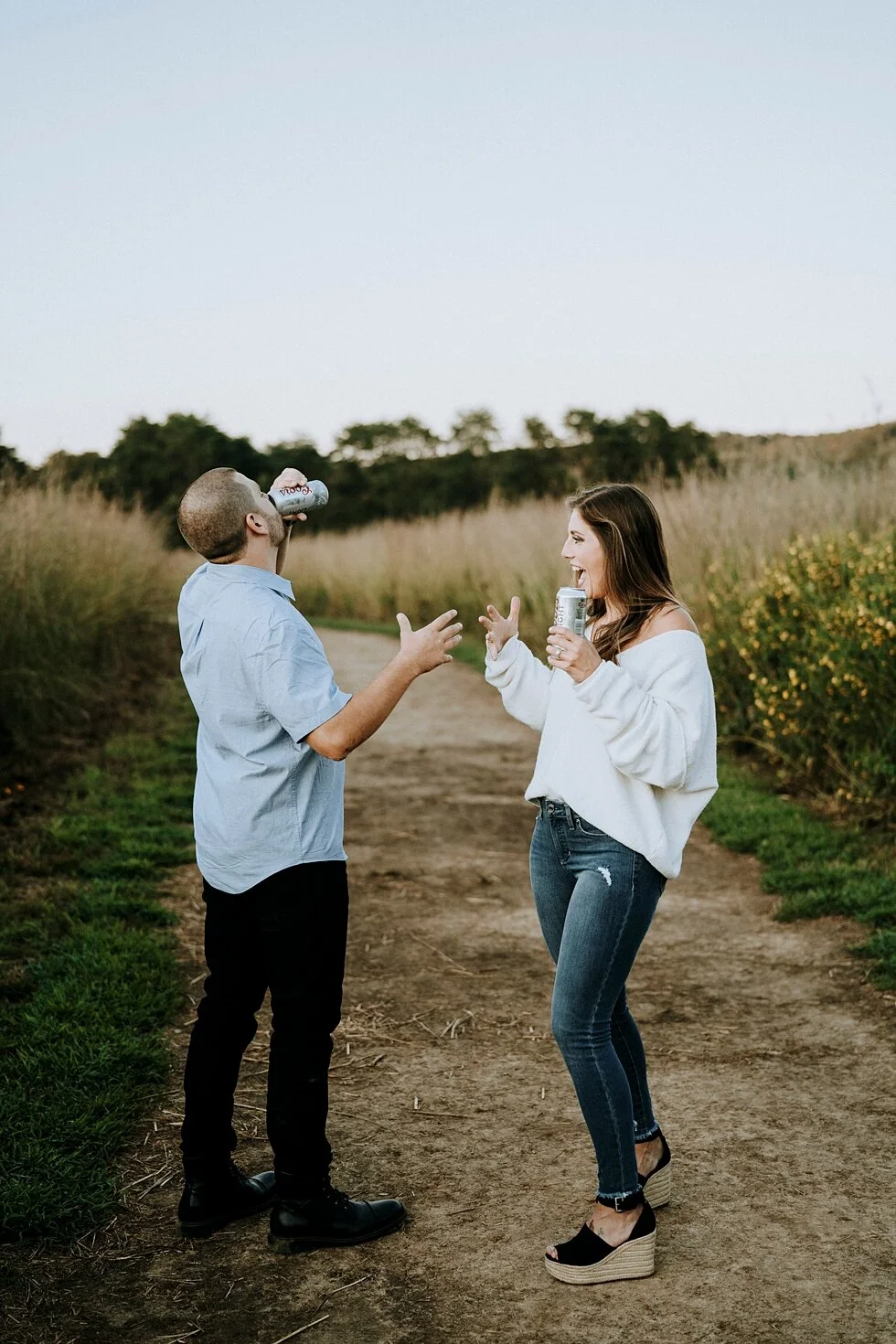Nothing but laughter filled the air during this engagement session #engagementgoals #engagementphotographer #engaged #outdoorengagement #kentuckyphotographer #indianaphotographer #louisvillephotographer #engagementphotos #savethedatephotos #savethed