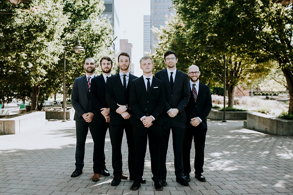  The groomsmen and the groom in all black and white for this downtown wedding #weddinggoals #weddingphotographer #married #ceremonyandreception #kentuckyphotographer #indianaphotographer #louisvillephotographer #weddingphotos #husbandandwife #rooftop