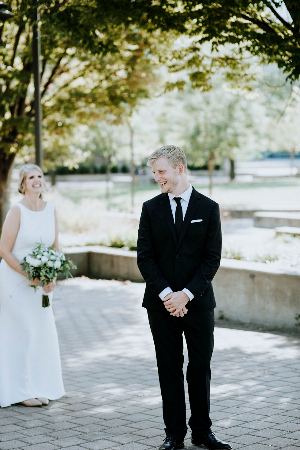  Just second before the groom saw his beautiful bride for the first time on their wedding day #weddinggoals #weddingphotographer #married #ceremonyandreception #kentuckyphotographer #indianaphotographer #louisvillephotographer #weddingphotos #husband